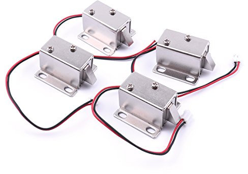 ATOPLEE 4 Stück DC 12V Mini Elektromagnetische Magnetschlösser für Schublade Schrank 27x29x18mm