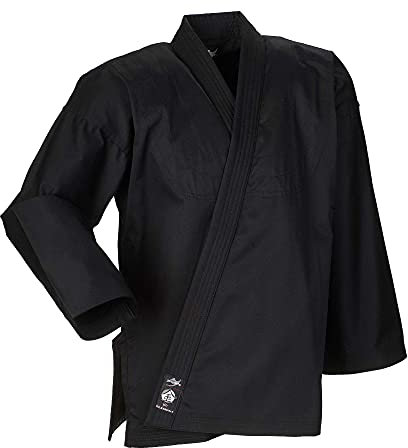 Ju-Sports Element Jacke Schwarz regular cut 190 I Judoanzug Jacke Kinder & für Erwachsene I Judogi Jacke aus langlebigem Mischgewebe I Doppelt verstärkter Schulter- & Brustbereich