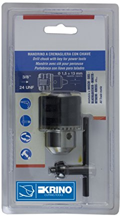 KRINO 2800130 MANDRINO con Chiave Attacco 3/8X24 UNF capacità 1,5÷13mm, Acciaio