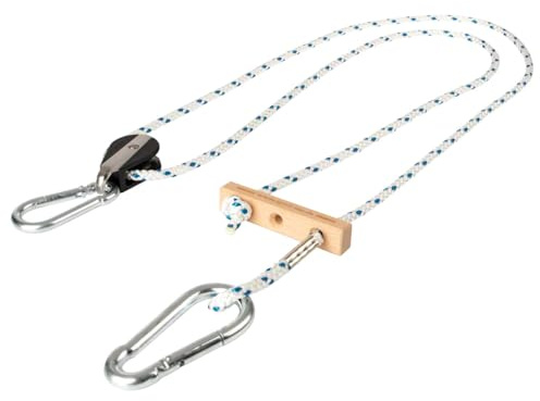 Sport-Tec Seilzug mit Karabinerhaken für Schlingentisch, Flaschenzug, Seilwinde 115-200 cm