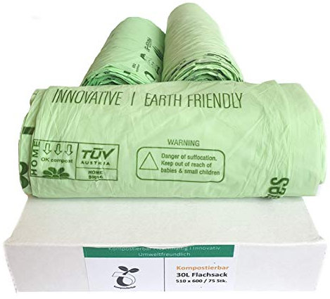BioBag 75 Stück 30 Liter Biomüllbeutel nach EN 13432, 510x600mm