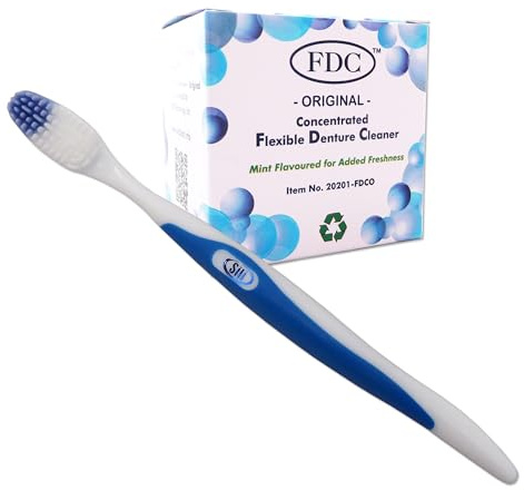 FDC Flexible Denture Cleaner & Silicone Brush ~ (Blue)