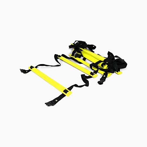 Splay Agility Speed Training Ladder for Soccer, Football & Fitness | 4 Meter Adjustable Jumping Step Coach | Footwork, Co-ordination & Speed Training Equipment Carrying Bag, Yellow