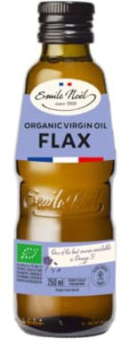 EMILE NOEL - Organic Virgin Flax Seed Oil, First Cold Pressed, Best Used in a Variety of Salads, Naturally Rich in Omega 3, 100% Vegan, Dairy Free 250ml Bottle