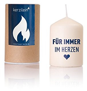 kerzilein Trauerkerze Flämmchen, dunkelblau, FÜR Immer IM Herzen