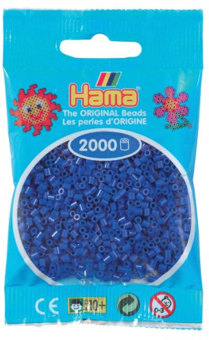 Hama - 501-08 - påse med 2 000 minipärlor - (små pärlor Ø2,5 mm) - mörkblå