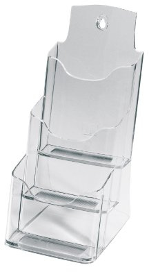 SIGEL LH133 Porta-depliant da tavolo, in acrilico, con 3 tasche per DL e A6, 1 pz