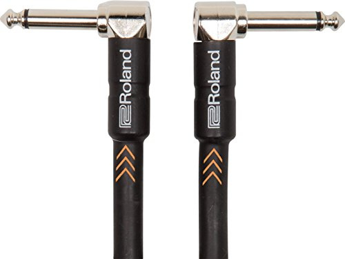 Roland Black-Serie Patch/Pedal-Kabel – Patch/Pedal-Kabel – gewinkelte 6,3-mm-Klinkenstecker, Länge: 30 cm – RIC-B1AA