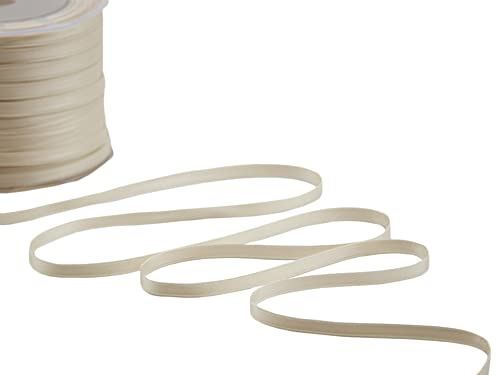 Furlanis - Doppelsatinband, Italienische Gewebe - Elfenbeinfarbe, 6 mm x 100 m