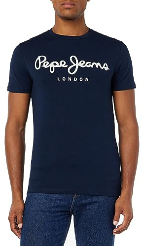 Pepe Jeans Original Stretch Camiseta para Hombre Slim Fit Manga Corta Azul, XL