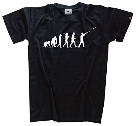 Shirtzshop T Shirt Standard Edition Tontauben Schiessen Evolution, Schwarz, XL