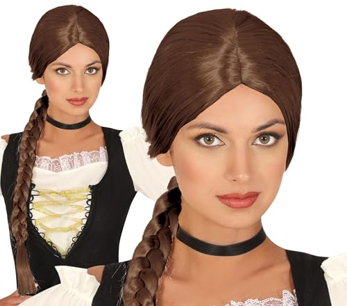 FIESTAS GUIRCA | Zopfperücke (Einheitsgröße) - Kostümzubehör für Prinzessinnen und Märchenfiguren - Ideal für Partys und Karneval - Damen
