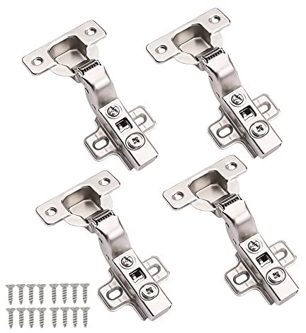 Probrico (2 Pair) Soft Close Cabinet Hinges, 110° Full Overlay Cupboard Wardrobe Doors Hing Steel, Full Overlay Mute Cabinet Hinge