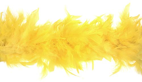 Trimits Boa di piume di marabù, Giallo 1,8 m x 12 cm, costume per feste, festival, orgoglio, addio al nubilato, addio al celibato, Halloween, Natale