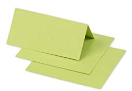 Clairefontaine 75050C - Paquet de 25 Marque-Places - Format 8,5x8cm - 210g/m² - Coloris Vert Bourgeon - Invitation Evènements et Correspondance - Gamme Pollen - Papier Premium Lisse