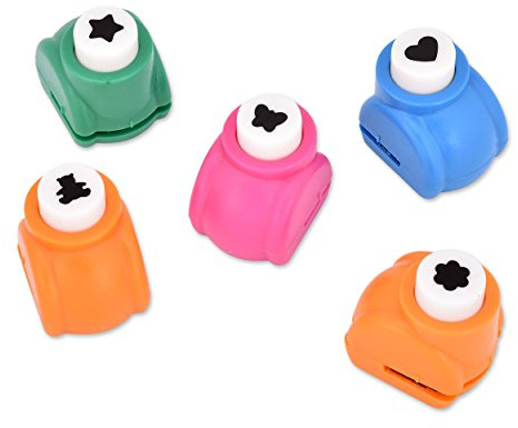 Ds. distinkt stil pappersstans set, 5 delar mini hantverk stansar för scrapbooking, flerfärgad