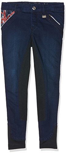 HKM Damen 5480 Reithose Demin Global Team, 3/4 Alosbesatz, 18-84 Mädchen 128-176 Hose, dunkelblau, 19
