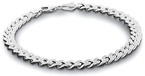 trendor Armband für Männer 925 Silber Massiv Panzerkette Breite 6,9 mm