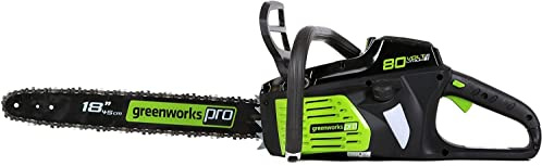 Greenworks 80V 18 Brushless Cordless Chainsaw (Great for Tree Felling, Limbing, Pruning, and Firewood) / 75+ Compatible Tools), Tool Only - Battery & Charger Not Included