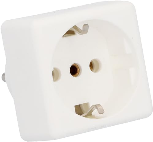 UNITEC Prise de Transition France/Allemagne, Adaptateur de Prise, fiche Schuko, 1 pièce, Blanc