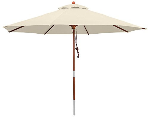 anndora® Sonnenschirm Gartenschirm 3,5 m rund - UV Schutz + Winddach - Natural