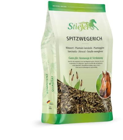 Stiefel Spitzwegerich 500g für Pferde, 100% Reiner Spitzwegerich, bei Husten, schleimlösend, positiver Effekt auf den Magen-Darm-Trakt, bei Atemwegs- oder Verdauungsproblemen