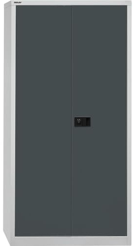 BISLEY Flügeltürenschrank Universal, Garderobeneinsatz, Metall, 525 Korpus Lichtgrau, Fronten Anthrazitgrau, 40 x 91.4 x 195 cm