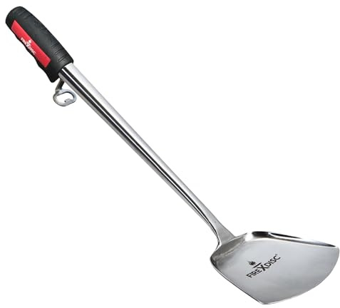 FIREDISC Ultimate Cooking Weapon 20-in. Shovel Scoop Spatula with High Heat Handle TCGSV, Metal Spatula Stainless Steel Cooking Utensil and Kitchen Gadget, Specially Made for FIREDISC Cookers