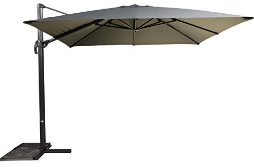 Ampelschirm Virgo grau ohne Volant 3x3mtr