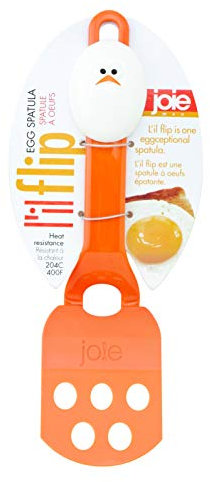 Joie Little Flip Egg Spatula – Small Nonstick-Safe Spatula for Cooking & Flipping Eggs, Durable Nylon, Orange