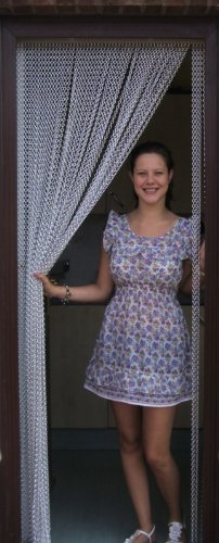 Holland Plastics Original Brand Silver Premium Aluminium Chain Blind/Insect Screen/Strip Blind-UK Standard Door Size: 80cm