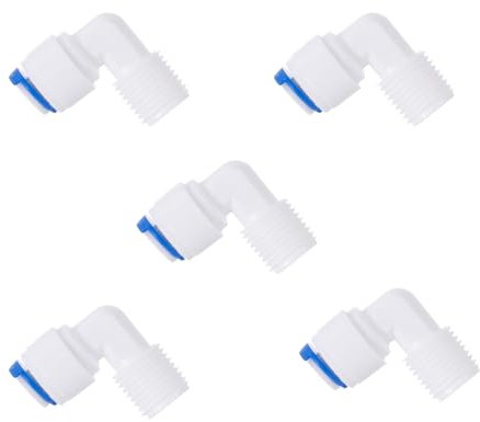 Quick Connect 1/10,2 cm auf 1/10,2 cm Stecker RO Umkehrosmose Wasser Filter Fitting Stecker Elbow 5 Stück