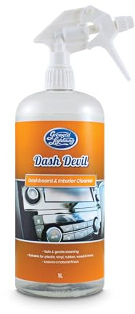 Greased Lightning Dash Devil Interior Car Cleaner 1 Litre | Spray & wipe to remove dust, dirt & grime. Natural matte finish, safe on touchscreens & sat navs. Silicone-free.