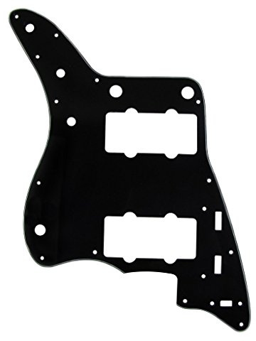 IKN Gitarrenteile Pickguard Scratch Plate Fit American Made Vintage JM Style Gitarrenschild, 3-lagig Schwarz/Weiß/Schwarz