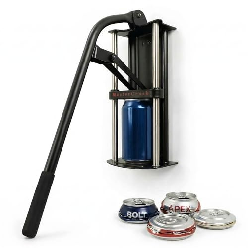 MasterCrush Wall Mounted Aluminum Can Crusher Heavy Duty – Tin and Plastic Bottle Smasher for Recycling (12oz/16oz/24oz/32oz)