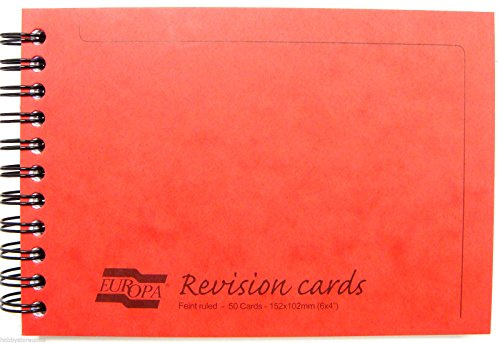 Clairefontaine – Ref 3002Z – Europa' Revision Flashcard anteckningsblock (50 ark) – 152 x 102 mm i storlek, 160 gsm borstat velumpapper, premium pressbrädsöverdrag