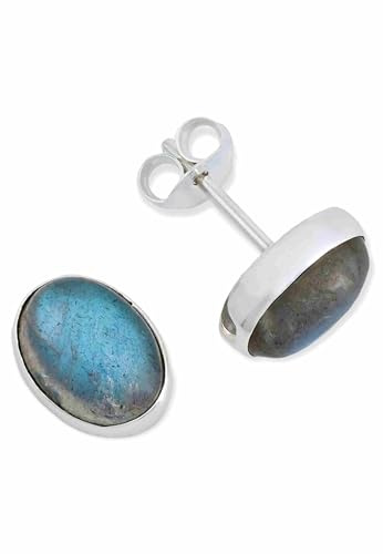 Ohrstecker 925 Silber Damen | echtes Silber, verschiedene echte Steine zur Auswahl, handarbeit aus Indien, im Geschenkbeutel