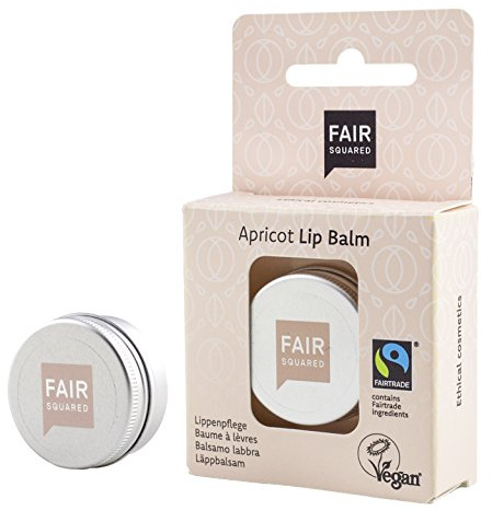 FAIR SQUARED Lip Balm Apricot 12 Gramm - vegane Fairtrade-Naturkosmetik - ohne Mineralöl und Mikroplastik