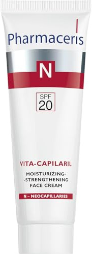 Pharmaceris N Vita-Capilaril, Feuchtigkeitsspendende Tagescreme mit LSF 20, für Couperose-Haut, Regeneriert und glättet die Haut, Reduziert das Auftreten von Rötungen - 50 ml