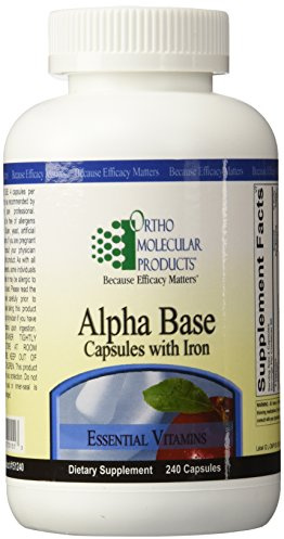 Ortho Molecular Products Alpha Base Capsules with Iron, 240 Count