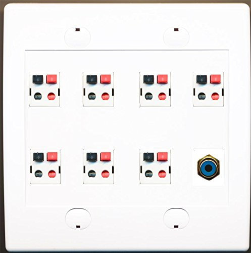RiteAV 7 x Lautsprecher Klinke und 1 x Cinch blau Subwoofer Audio Port -