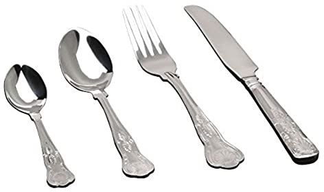 Genware SS-KG 18/0 Stainless Steel Kings Pattern Soup Spoon, Pack of 12