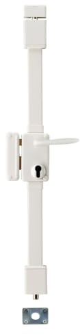 THIRARD - Boîtier de Serrure en Applique Beluga à Fouillot pour Porte d'Entrée - Gauche - 3 Points - Axe 45 mm - Blanc - Acier - Mécanisme à 8 Goupilles - Gâche Équerre - Poignée Double