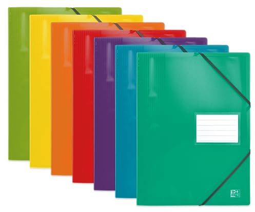 OXFORD Protège-Documents avec Elastique School Life A4 160 vues / 80 Pochettes Couverture Polypro Coloris Assortis