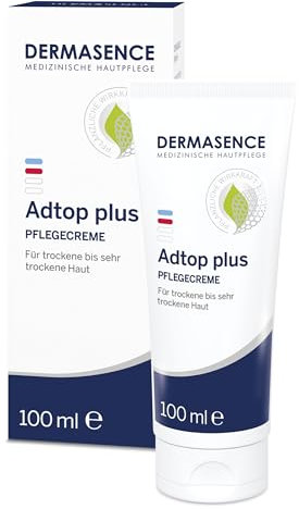 DERMASENCE Adtop plus Pflegecreme 100 ml – 10% Urea & Glycerin – bei trockener Haut, Neurodermitis – parfümfrei, vegan – Hautschutz mit Hygrobol-Effekt – tägliche Basispflege