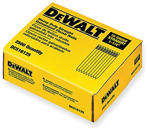 DEWALT Finish Nails, 2-1/2-Inch, 16GA, 2500 Count (Pack of 1)(DCS16250)