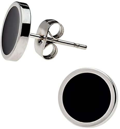 schmuxxi® Ohrstecker Set Damen I schlichte runde Ohrringe aus Edelstahl I hochwertig und modern I Schmuck Set in schwarz und silber