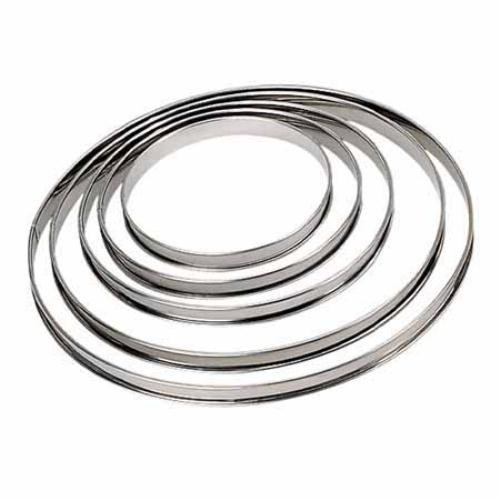 De Buyer - CERCLE A TARTE EN INOX BORD ROULE HT2 CM DIAM 22 CM - DE BUYER