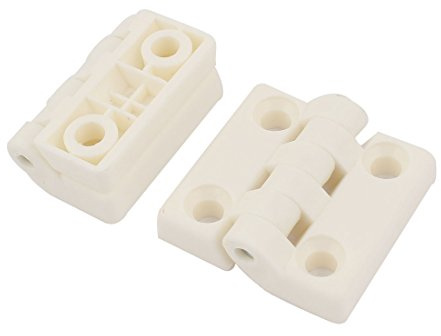 sourcingmap 2pcs Charnière Plastique Porte Placard Armoire 48mm x 48mm fraisé Trou Charnière roulement Blanc
