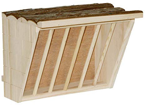 Kerbl 82895 Heuraufe XL mit Sitzbrett Nature, 28 x 20,5 x 22 cm, Braun